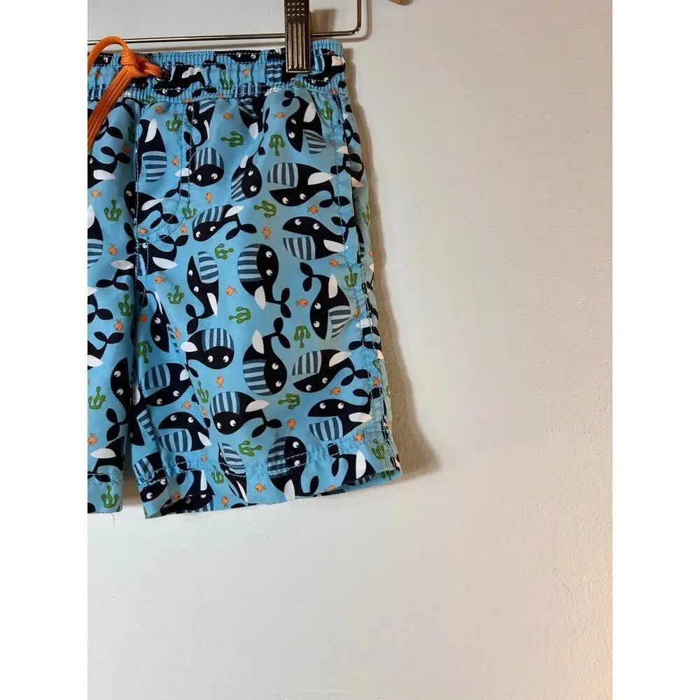 KIKO & MAX Boy’s Whale Printed Swim Trunks / Size: 4T